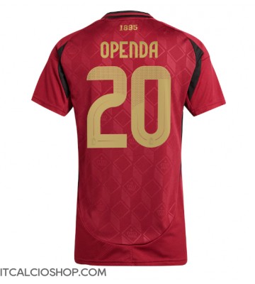 Belgio Lois Openda #20 Prima Maglia Femmina Europei 2024 Manica Corta